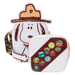 LOUNGEFLY Peanuts 50th Anniversary Snoopy's Beagle Scouts Crossbuddies Cosplay Crossbody Bag With Coin Bag -Animation Bag Store 0287a111219c7e615a3abbc7ab5ae48e