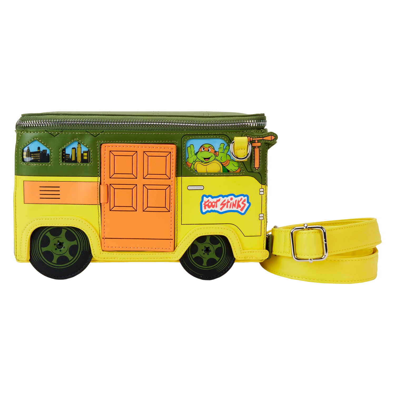 LOUNGEFLY Teenage Mutant Ninja Turtles 40th Anniversary Party Wagon Figural Crossbody Bag 3 LOUNGEFLY Teenage Mutant Ninja Turtles 40th Anniversary Party Wagon Figural Crossbody Bag