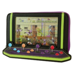 LOUNGEFLY Teenage Mutant Ninja Turtles 40th Anniversary Vintage Arcade Lenticular Glow Zip Around Wallet -Animation Bag Store 208ee17174e4e5cea1f58d81696e182c