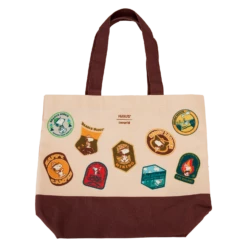 LOUNGEFLY Peanuts 50th Anniversary Snoopy's Beagle Scouts Canvas Tote Bag -Animation Bag Store 364ff6df1937282f04c92751ab00421a