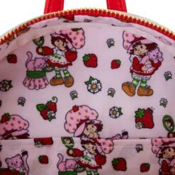 LOUNGEFLY Strawberry Shortcake Denim Pocket Mini Backpack -Animation Bag Store 3771749bcace77977c5409c45ab7ad6d