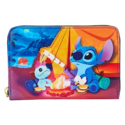 LOUNGEFLY Stitch Camping Cuties Zip Around Wallet