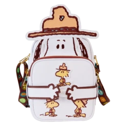 LOUNGEFLY Peanuts 50th Anniversary Snoopy's Beagle Scouts Crossbuddies Cosplay Crossbody Bag With Coin Bag