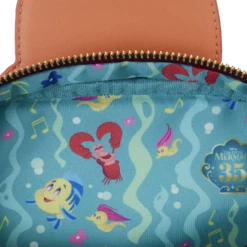 LOUNGEFLY The Little Mermaid 35th Anniversary Sebastian Crossbuddies Cosplay Crossbody Bag With Coin Bag -Animation Bag Store 58440169c5c447ea064066da7d67995c