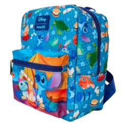 LOUNGEFLY Stitch Camping Cuties All-Over Print Nylon Square Mini Backpack -Animation Bag Store 5f7e4e041cbebae16dfd37d24cc91e10
