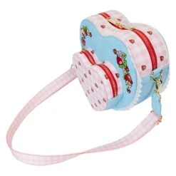 LOUNGEFLY Strawberry Shortcake Denim Heart Shaped Figural Crossbody Bag -Animation Bag Store 637dee7c07135a5c8841760e5584e4c6