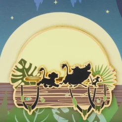 LOUNGEFLY The Lion King 30th Anniversary Hakuna Matata Silhouette 3" Collector Box Sliding Pin -Animation Bag Store 7d39bd5f164e7108b6eff73a0652067b