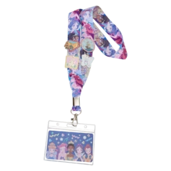 LOUNGEFLY Princess Manga Style Lanyard With Card Holder With Pins