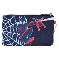 LOUNGEFLY Spider-Verse Miles Morales Suit Nylon Zipper Pouch Wristlet