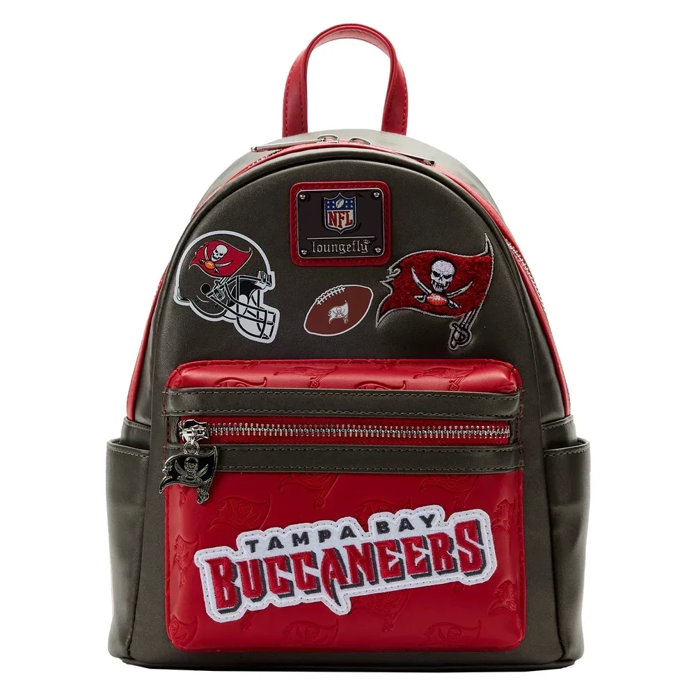 LOUNGEFLY NFL Tampa Bay Buccaneers Patches Mini Backpack 3 LOUNGEFLY NFL Tampa Bay Buccaneers Patches Mini Backpack