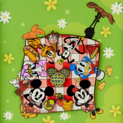 LOUNGEFLY Mickey & Friends Picnic Blanket 3" Collector Box Spinning Pin -Animation Bag Store 8d4af58296fa3fae636bd9dbdfcf3588