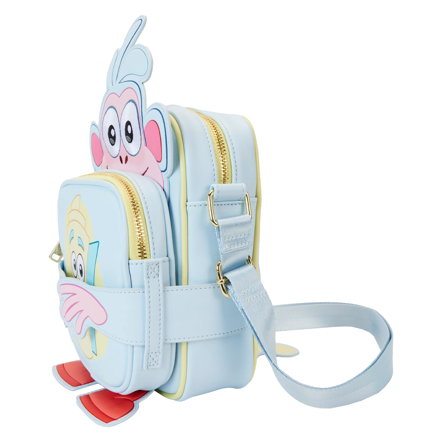 LOUNGEFLY Dora The Explorer Boots Crossbuddies Cosplay Crossbody Bag With Coin Bag 5 LOUNGEFLY Dora The Explorer Boots Crossbuddies Cosplay Crossbody Bag With Coin Bag - Image 3