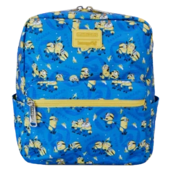 LOUNGEFLY Despicable Me Minions All-Over Print Nylon Square Mini Backpack