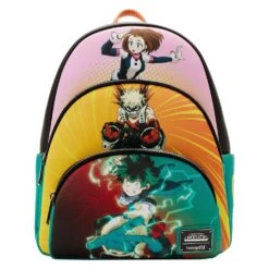 LOUNGEFLY My Hero Academia Triple Pocket Scene Mini Backpack
