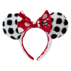LOUNGEFLY Minnie Mouse Rocks The Dots Classic Sherpa Ear Headband