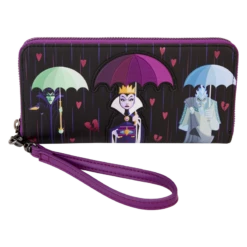 LOUNGEFLY Villains Curse Your Hearts Zip Around Wristlet Wallet
