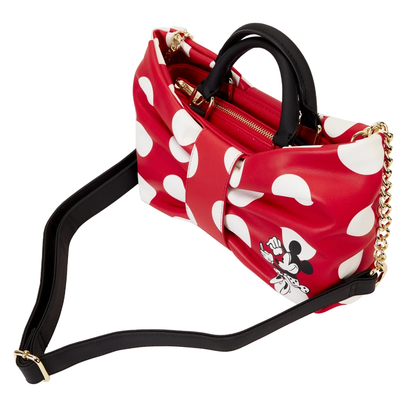 LOUNGEFLY Minnie Mouse Rocks The Dots Classic Bow Figural Crossbody Bag 5 LOUNGEFLY Minnie Mouse Rocks The Dots Classic Bow Figural Crossbody Bag - Image 3
