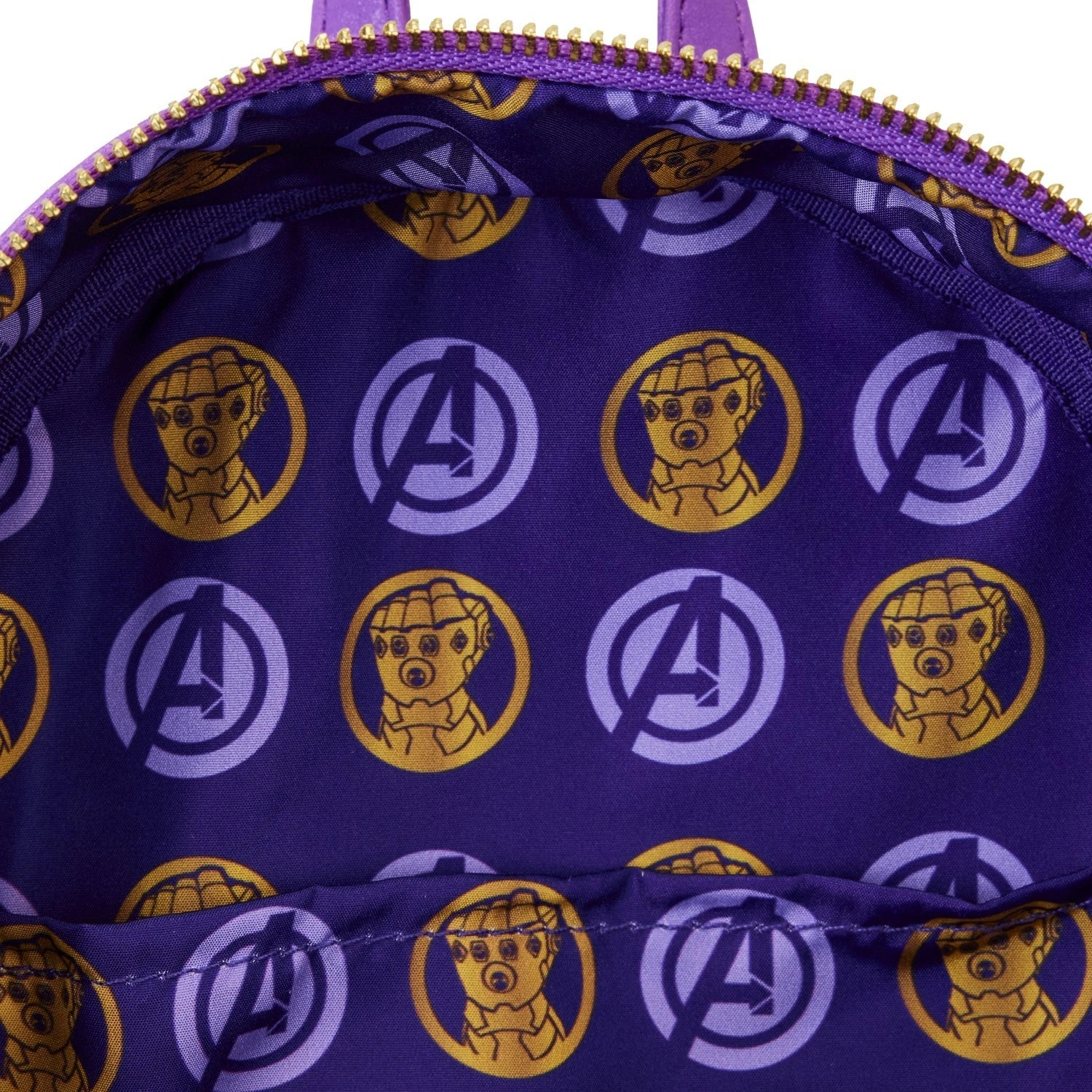 LOUNGEFLY Marvel Metallic Thanos Gauntlet Mini Backpack 6 LOUNGEFLY Marvel Metallic Thanos Gauntlet Mini Backpack - Image 4