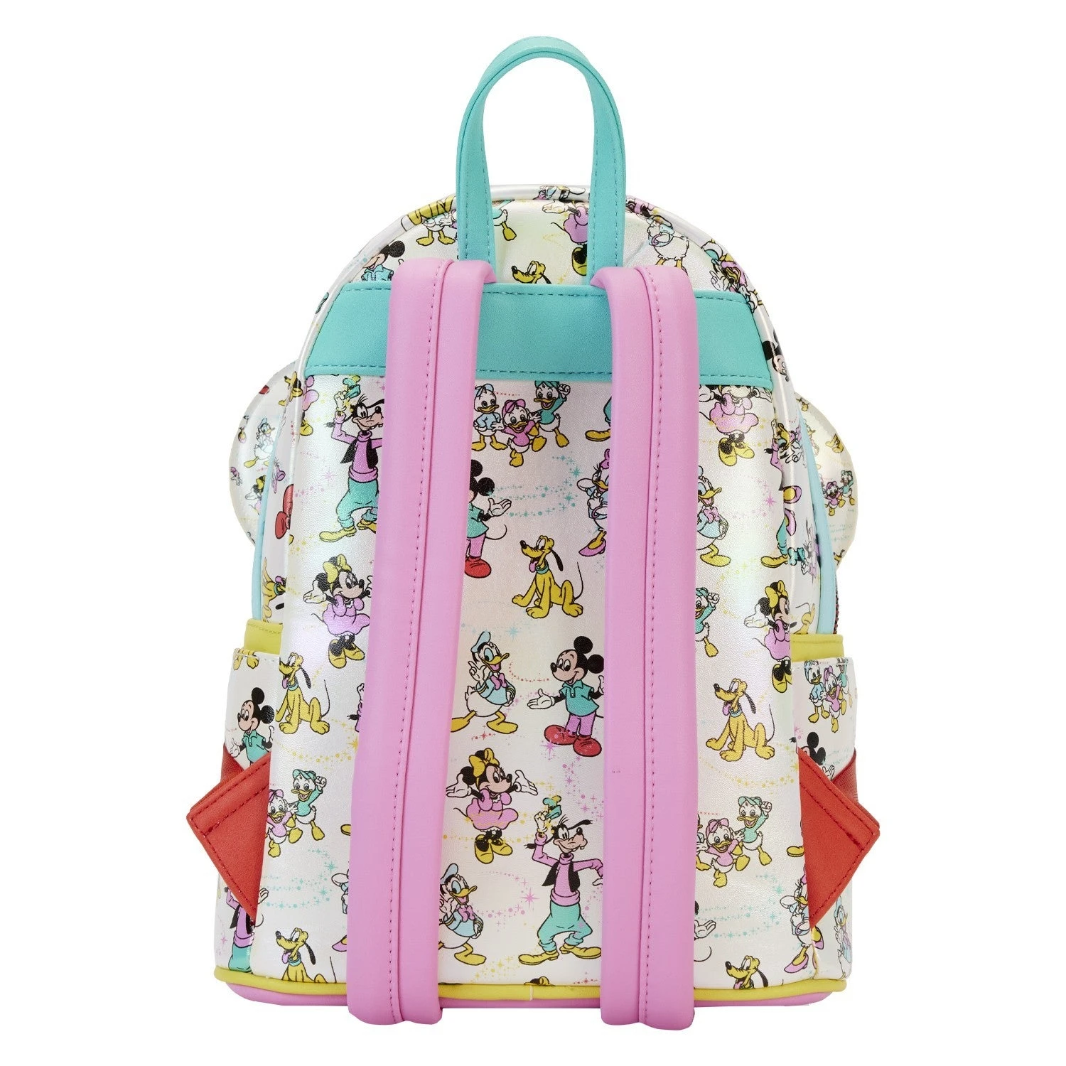 LOUNGEFLY Mickey & Friends Classic All-Over Print Iridescent Mini Backpack With Ear Headband 5 LOUNGEFLY Mickey & Friends Classic All-Over Print Iridescent Mini Backpack With Ear Headband - Image 3