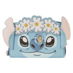 LOUNGEFLY Stitch Springtime Daisy Cosplay Zip Around Wallet