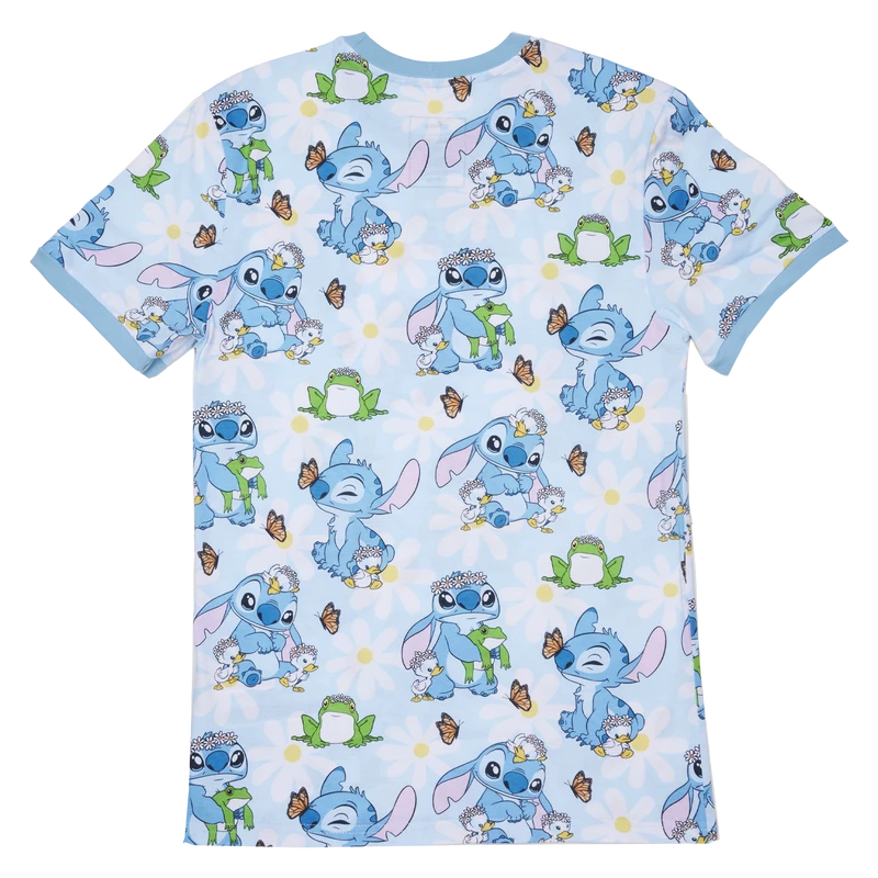LOUNGEFLY Stitch Springtime Daisy All-Over Print Unisex Tee 6 LOUNGEFLY Stitch Springtime Daisy All-Over Print Unisex Tee - Image 4