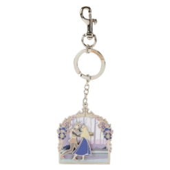 LOUNGEFLY Sleeping Beauty 65th Anniversary Floral Scene Sliding Keychain