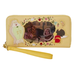LOUNGEFLY Beauty And The Beast Princess Series Lenticular Zip Around Wristlet Wallet