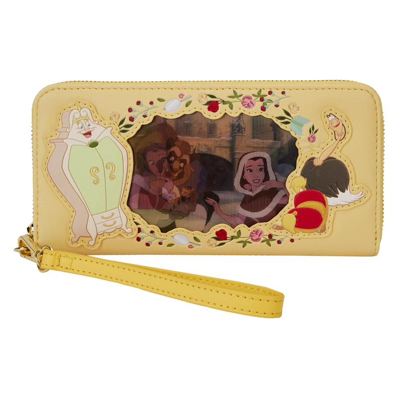 LOUNGEFLY Beauty And The Beast Princess Series Lenticular Zip Around Wristlet Wallet 3 LOUNGEFLY Beauty And The Beast Princess Series Lenticular Zip Around Wristlet Wallet