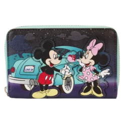 LOUNGEFLY Mickey & Minnie Date Night Drive-In Zip Around Wallet