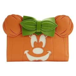 LOUNGEFLY Minnie Mouse Glow In The Dark Pumpkin Flap Wallet