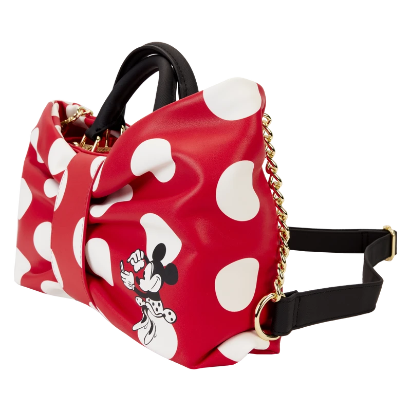 LOUNGEFLY Minnie Mouse Rocks The Dots Classic Bow Figural Crossbody Bag 4 LOUNGEFLY Minnie Mouse Rocks The Dots Classic Bow Figural Crossbody Bag - Image 2