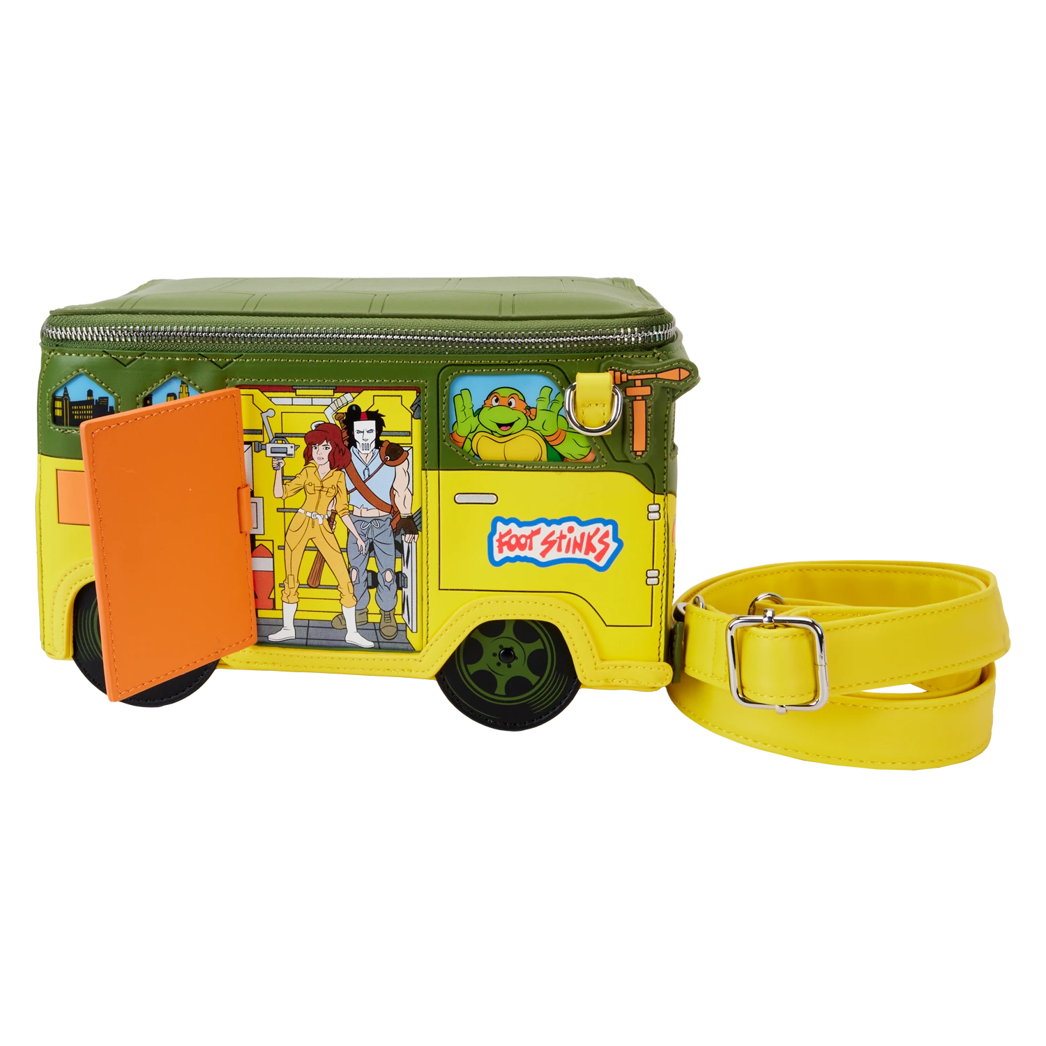 LOUNGEFLY Teenage Mutant Ninja Turtles 40th Anniversary Party Wagon Figural Crossbody Bag 5 LOUNGEFLY Teenage Mutant Ninja Turtles 40th Anniversary Party Wagon Figural Crossbody Bag - Image 3