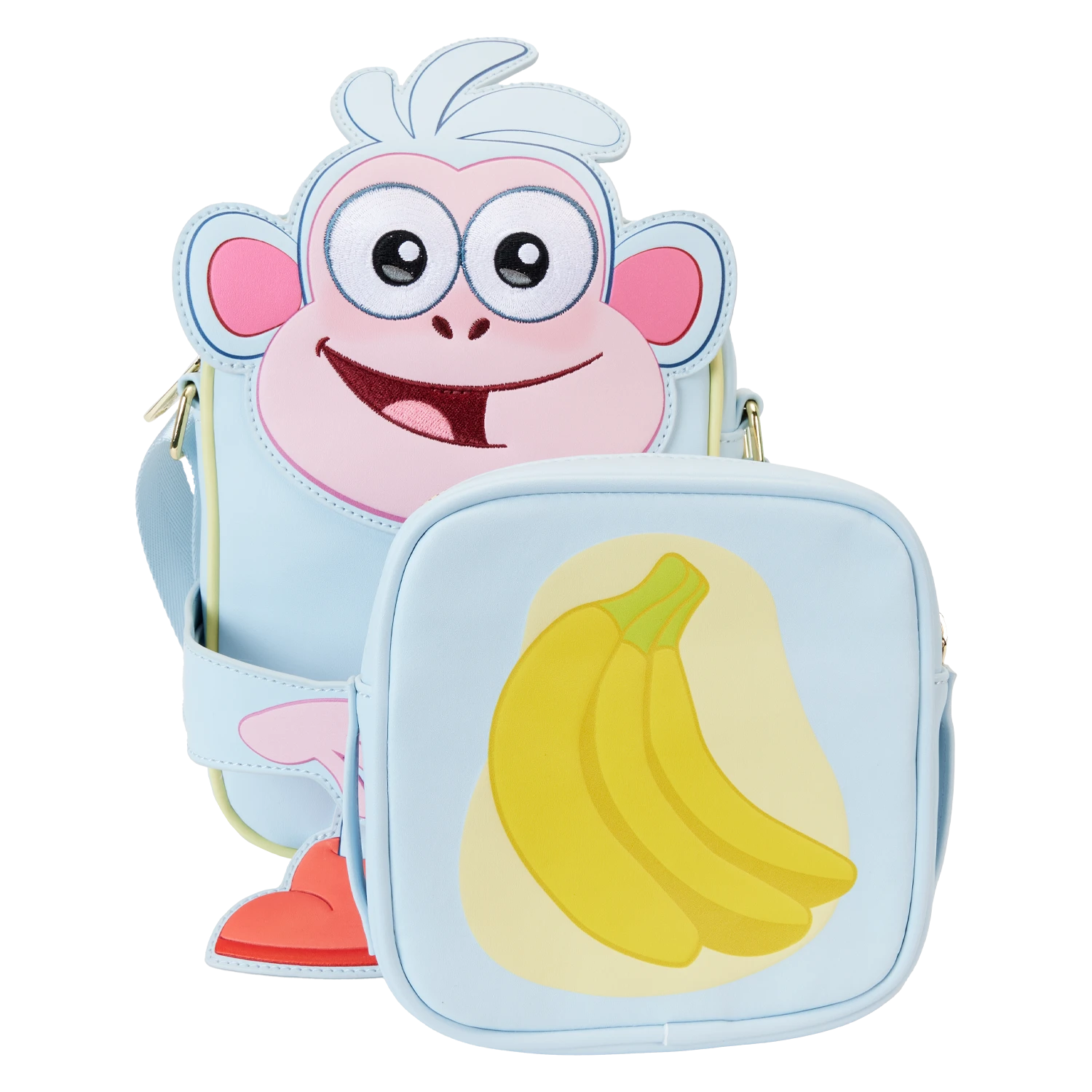 LOUNGEFLY Dora The Explorer Boots Crossbuddies Cosplay Crossbody Bag With Coin Bag 4 LOUNGEFLY Dora The Explorer Boots Crossbuddies Cosplay Crossbody Bag With Coin Bag - Image 2