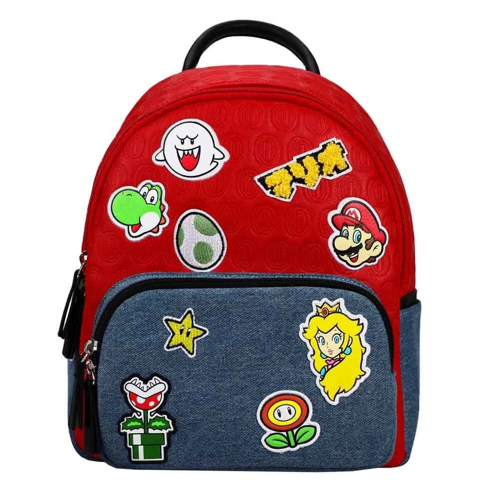 Bioworld Nintendo Super Mario Icon Patches Embossed Mini Backpack 3 Bioworld Nintendo Super Mario Icon Patches Embossed Mini Backpack