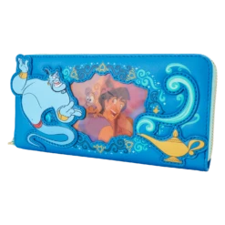 LOUNGEFLY Aladdin Princess Series Lenticular Zip Around Wristlet Wallet