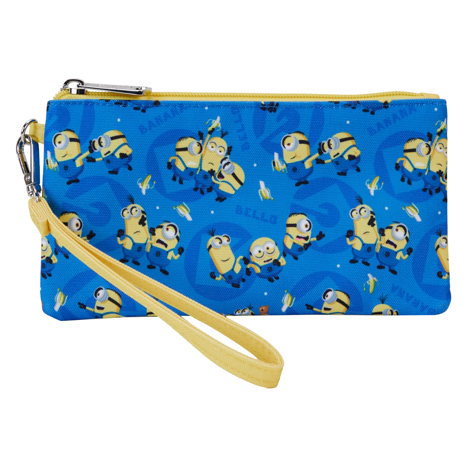 LOUNGEFLY Despicable Me Minions All-Over Print Nylon Zipper Pouch Wristlet 3 LOUNGEFLY Despicable Me Minions All-Over Print Nylon Zipper Pouch Wristlet