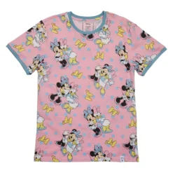 LOUNGEFLY Minnie And Daisy Pastel Polka Dot Unisex Tee