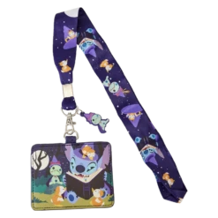 LOUNGEFLY Stitch Spooky Stories Halloween Lanyard With Card Holder