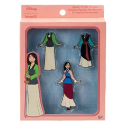 LOUNGEFLY Mulan Paper Doll Magnetic Pin Set