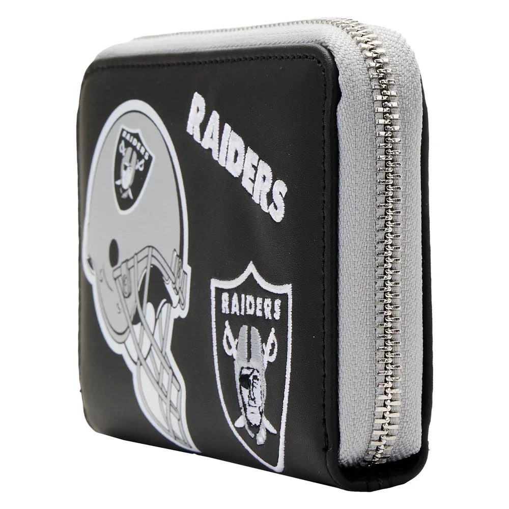 LOUNGEFLY NFL Las Vegas Raiders Patches Zip Around Wallet 5 LOUNGEFLY NFL Las Vegas Raiders Patches Zip Around Wallet - Image 3