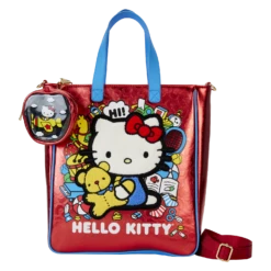 LOUNGEFLY Hello Kitty 50th Anniversary Metallic Tote Bag With Coin Bag