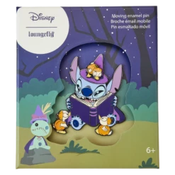 LOUNGEFLY Stitch Spooky Stories Halloween 3" Collector Box Sliding Pin