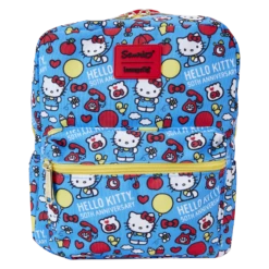 LOUNGEFLY Hello Kitty 50th Anniversary All-Over Print Nylon Square Mini Backpack