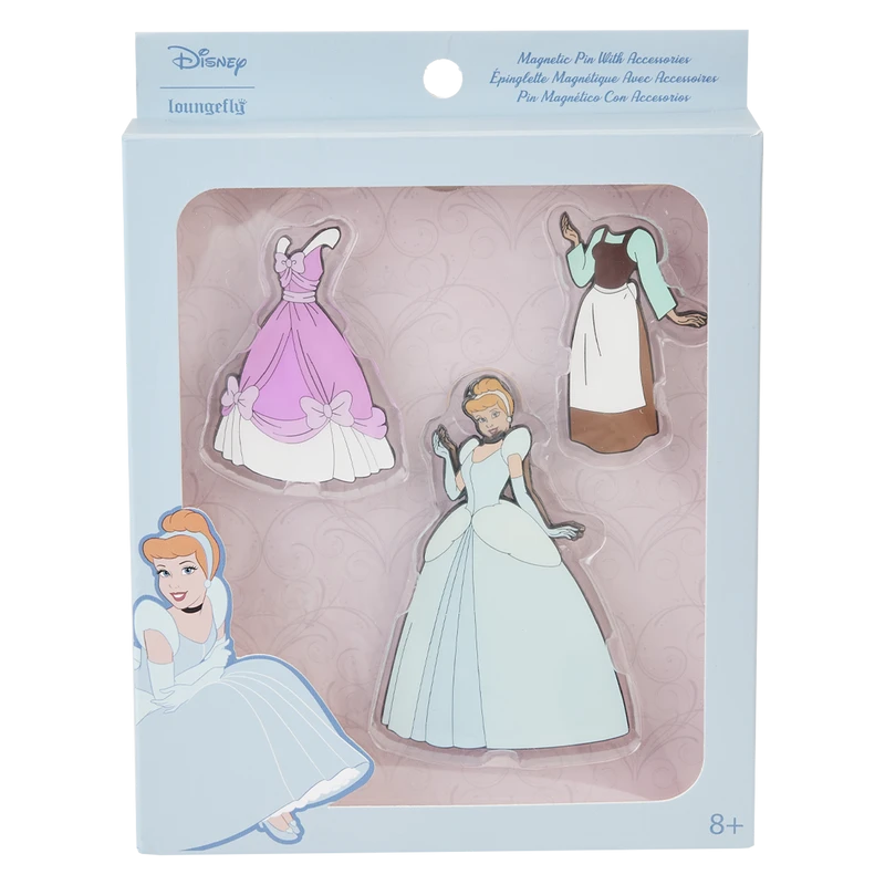 LOUNGEFLY Cinderella Paper Dolls Magnetic Pin Set 3 LOUNGEFLY Cinderella Paper Dolls Magnetic Pin Set