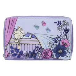 LOUNGEFLY Sleeping Beauty 65th Anniversary Floral Scene Zip Around Wallet