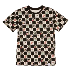 LOUNGEFLY Mickey & Minnie Date Night Diner Checkered Unisex Tee