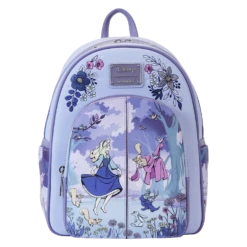 LOUNGEFLY Sleeping Beauty 65th Anniversary Floral Scene Mini Backpack