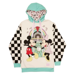LOUNGEFLY Mickey & Minnie Date Night Diner Jukebox Unisex Hoodie